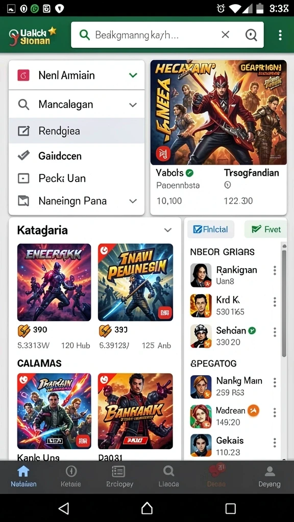 Screenshot menunjukkan fitur bonus yang menggiurkan.