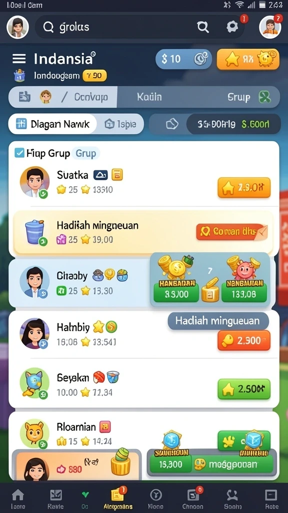 Screenshot menampilkan berbagai tema slot yang tersedia.