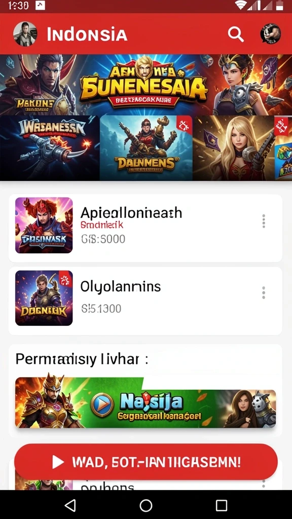 Tangkapan layar menunjukkan tampilan antarmuka utama permainan.