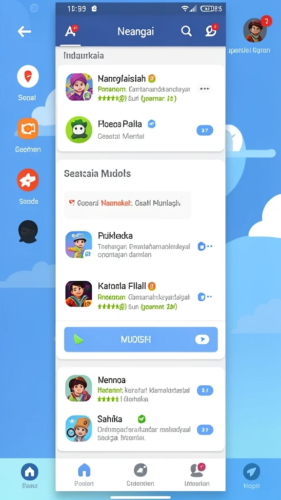 Fitur interaktif yang memungkinkan permainan bersama teman.