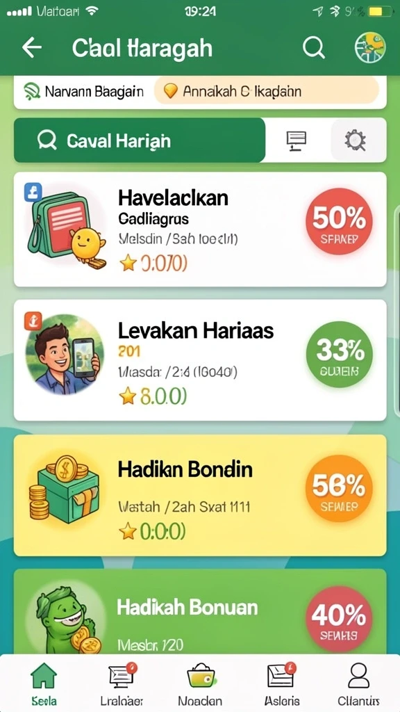 Menampilkan salah satu fitur bonus yang menguntungkan.